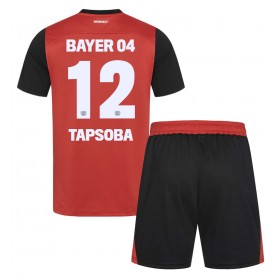 Bayer Leverkusen Edmond Tapsoba #12 Hjemme skjorte til barn 2024-25 Kortermet (+ korte bukser)